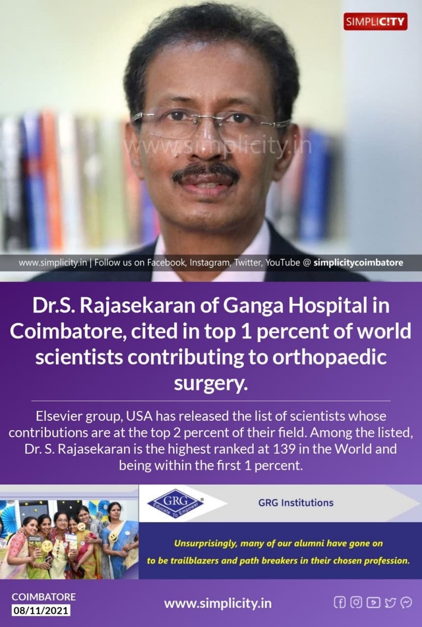 Orthopaedic surgeon from Coimbatore ranks high in global database