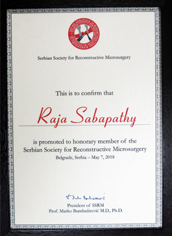 Honorary Member- Siberian Society for Reconstructive Microsurgery