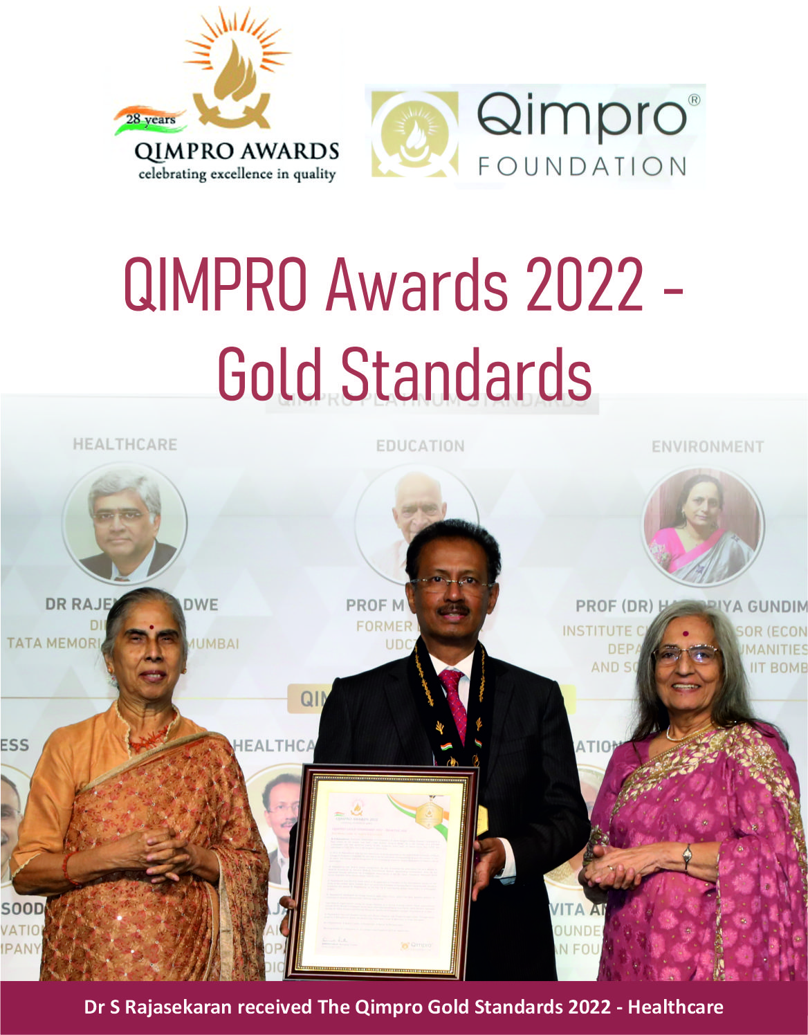 QIMPRO Awards 2022 - Gold Standards - Dr Rajasekaran